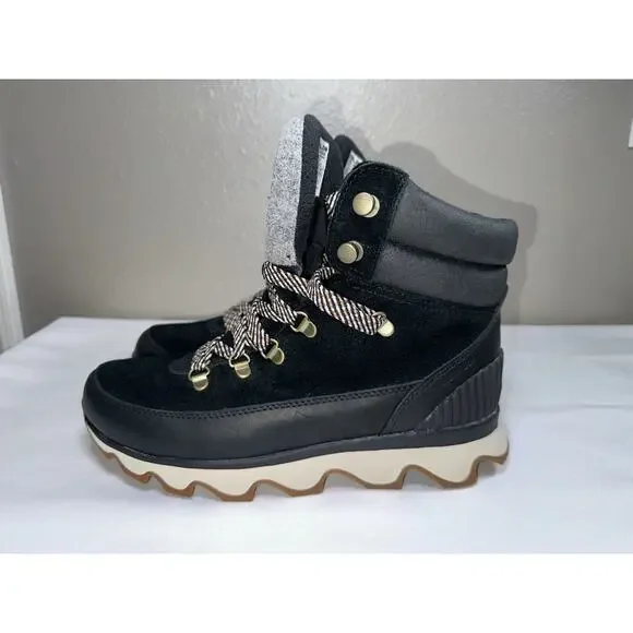 NEW Sorel Kinetic Conquest 9.5 Black Waterproof Hiking Boots Women’s Gum NWT - Picture 3 of 12